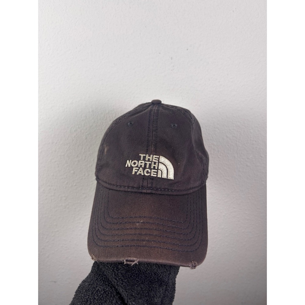 The North Face Distressed Baseball Cap Faded Black Embroidered Logo Hat OSFM